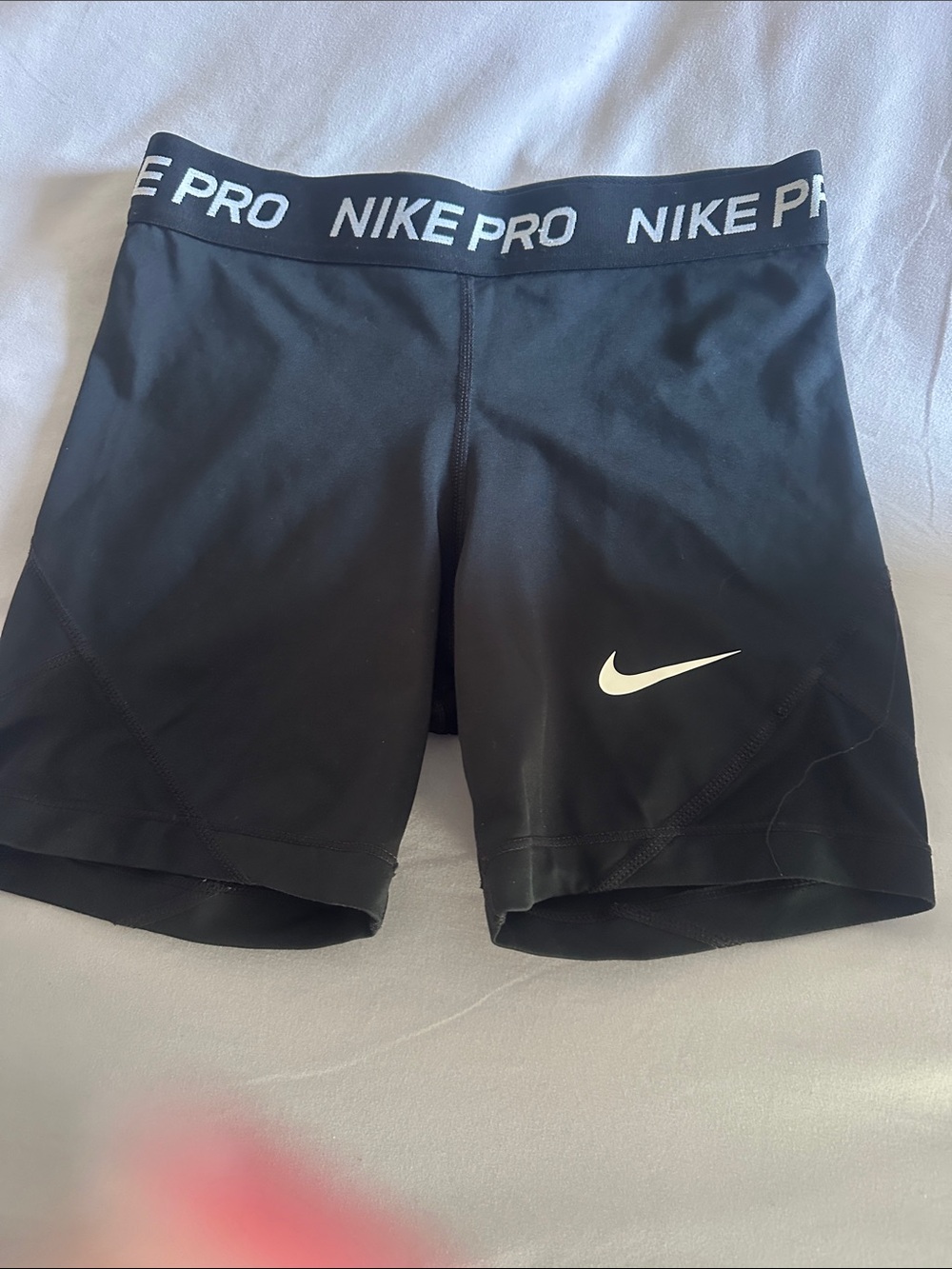 Nike Black Training Compression Shorts with White Swoosh